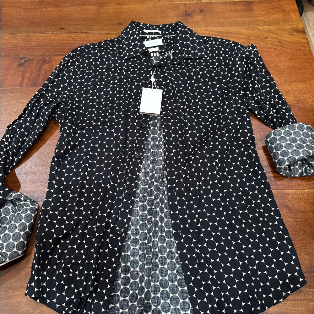 Porter & Ash Black and White Men's Dress Shirt